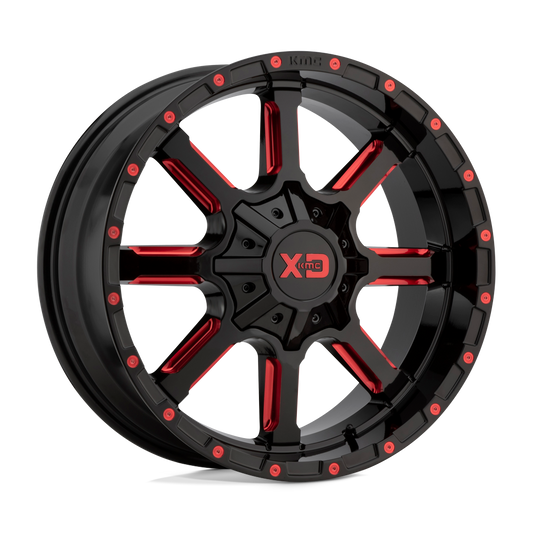 Xd Xd838 Mammoth Gloss Black Milled With Red Tint Clear Coat