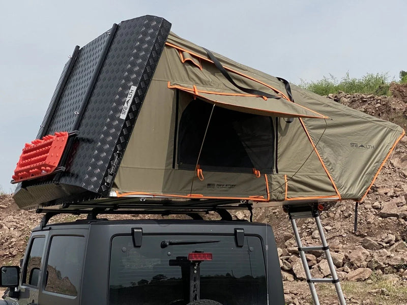 Load image into Gallery viewer, Stealth Hardshell Rooftop Tent – Aluminum – 3 Person – Black – Low-Profile Overland Tent
