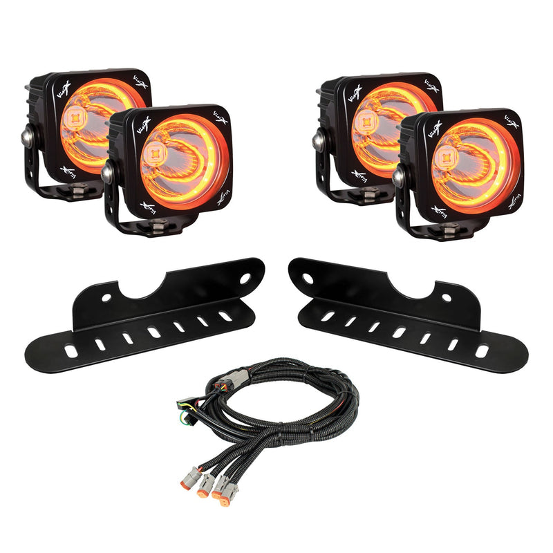 Load image into Gallery viewer, 2017-2020 Ford F-150 Raptor LED Halo Fog Light Kit With Optimus Amber Halo Lights
