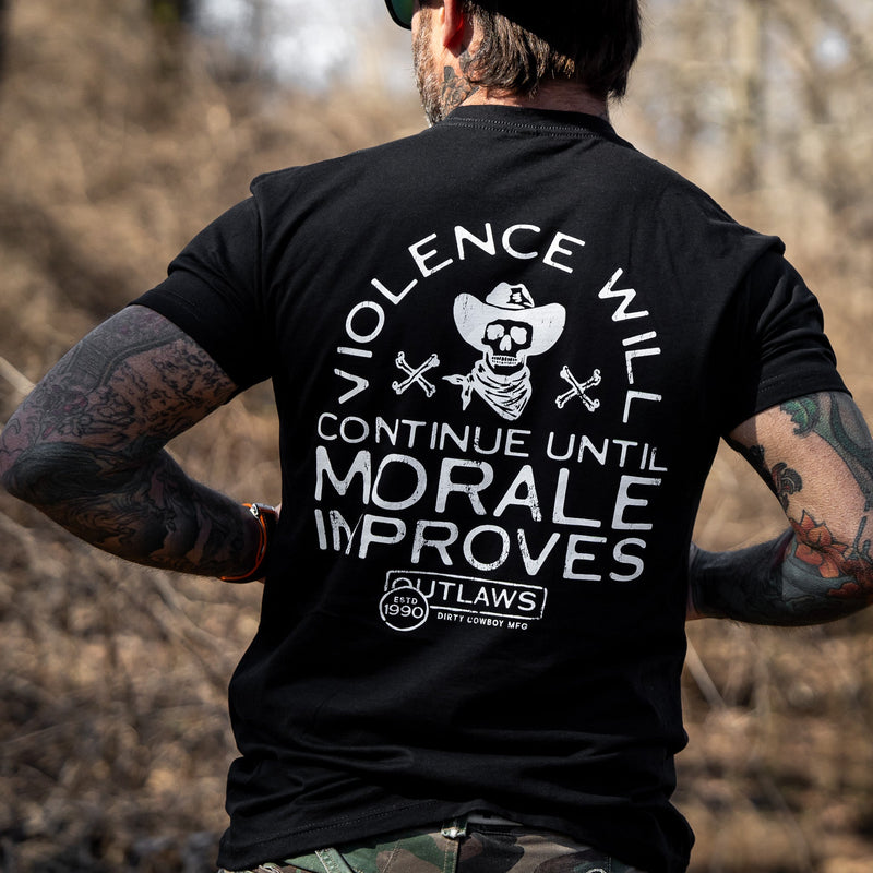 Load image into Gallery viewer, Violence Will Continue Until Morale Improves Men&#39;s T-Shirt
