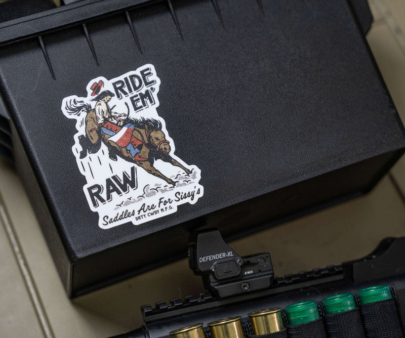 Load image into Gallery viewer, Ride &#39;Em Raw Dirty Cowboy Decal Sticker
