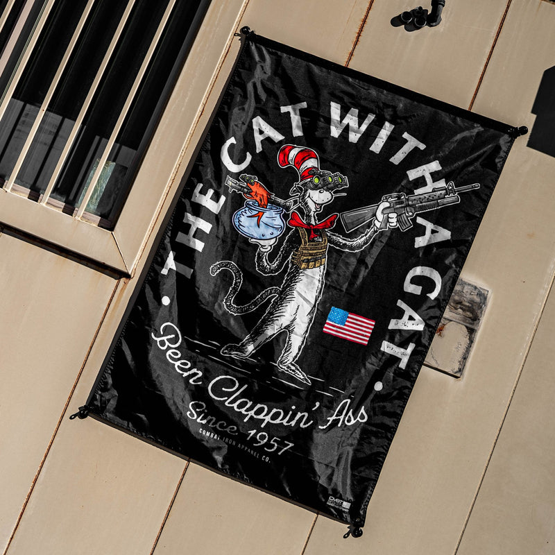Load image into Gallery viewer, Cat With A Gat 3'x5' Flag
