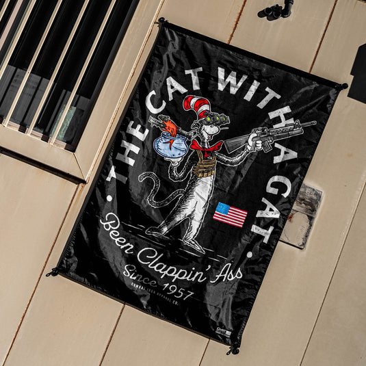 Cat With A Gat 3'x5' Flag