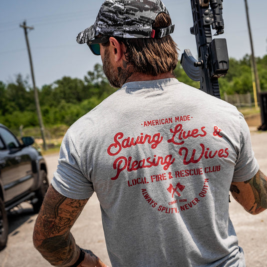 Saving Lives & Pleasing Wives Fire & Rescue Club Men's T-Shirt