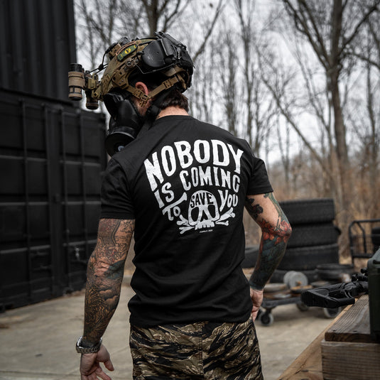 Nobody Is Coming To Save You Skull Men's T-Shirt
