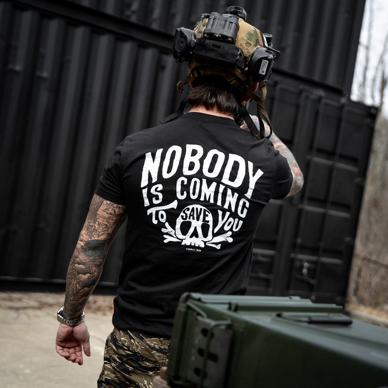 Load image into Gallery viewer, Nobody Is Coming To Save You Skull Men's T-Shirt

