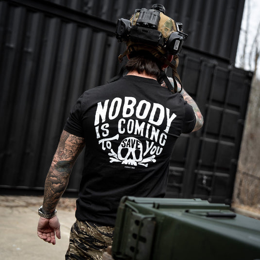 Nobody Is Coming To Save You Skull Men's T-Shirt