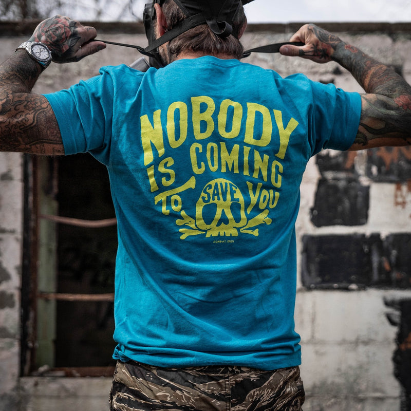 Load image into Gallery viewer, Nobody Is Coming To Save You Skull Men&#39;s T-Shirt
