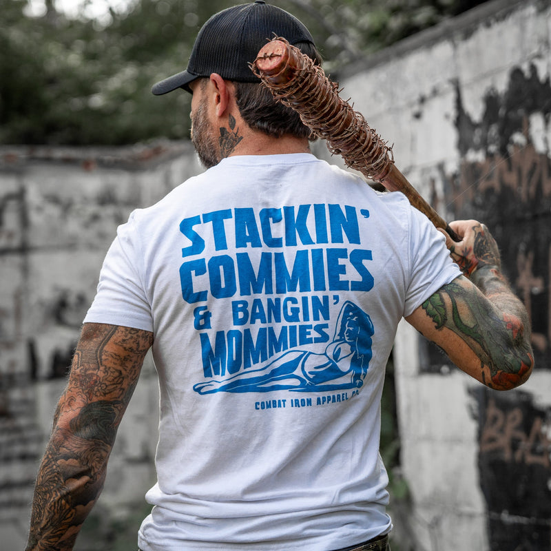 Load image into Gallery viewer, Stackin&#39; Commies &amp; Bangin&#39; Mommies Men&#39;s T-Shirt
