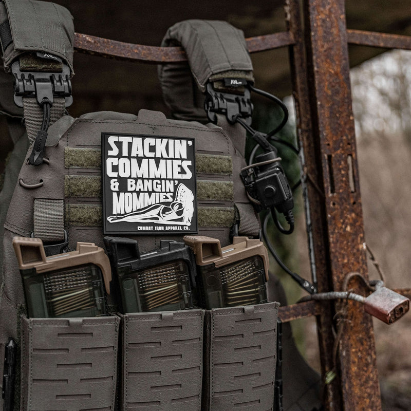 Load image into Gallery viewer, Stackin' Commies &amp; Bangin' Mommies PVC Patch
