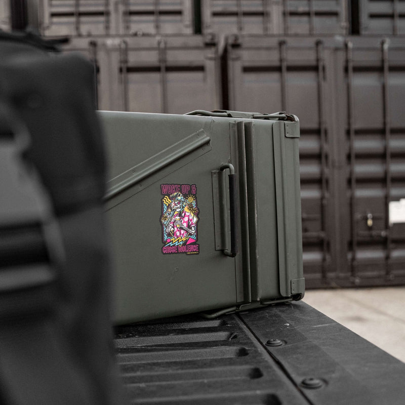 Load image into Gallery viewer, Woke Up &amp; Chose Violence Decal Sticker
