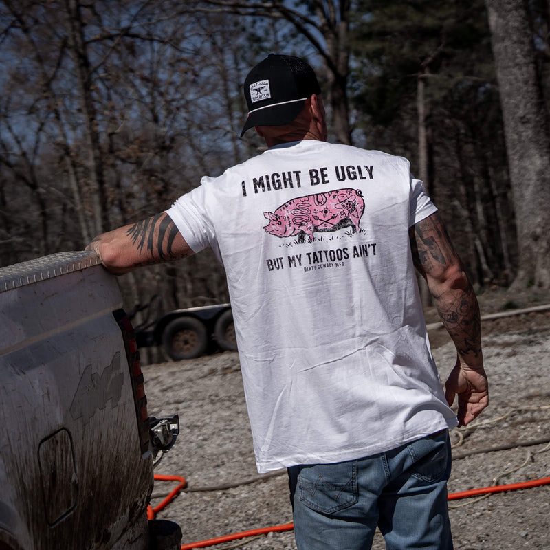 Load image into Gallery viewer, I Might Be Ugly but My Tattoos Ain&#39;t Pig Men&#39;s T-Shirt
