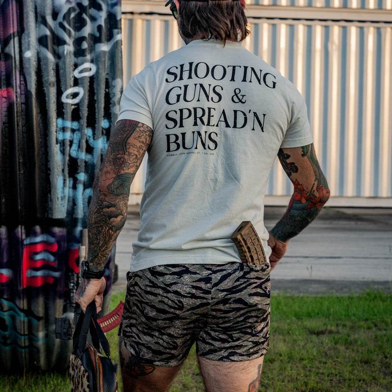 Load image into Gallery viewer, Shooting Guns &amp; Spread'n Buns Men's T-Shirt
