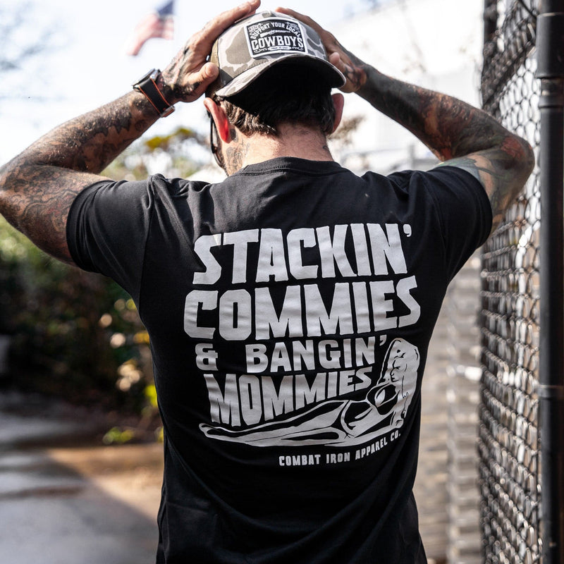 Load image into Gallery viewer, Stackin&#39; Commies &amp; Bangin&#39; Mommies Men&#39;s T-Shirt
