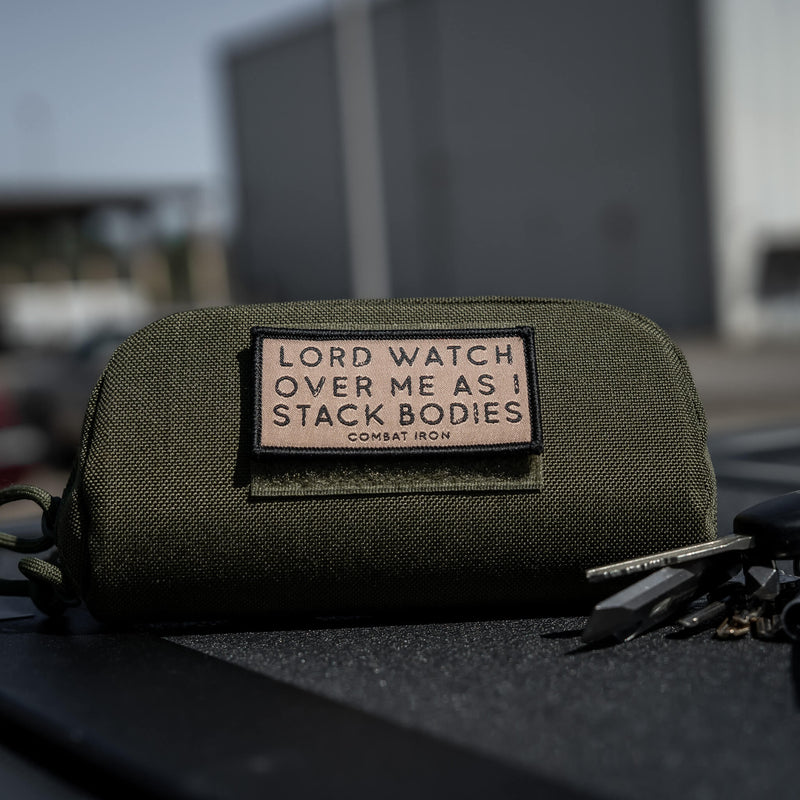 Load image into Gallery viewer, Lord Watch Over Me As I Stack Bodies Soft Velcro Patch
