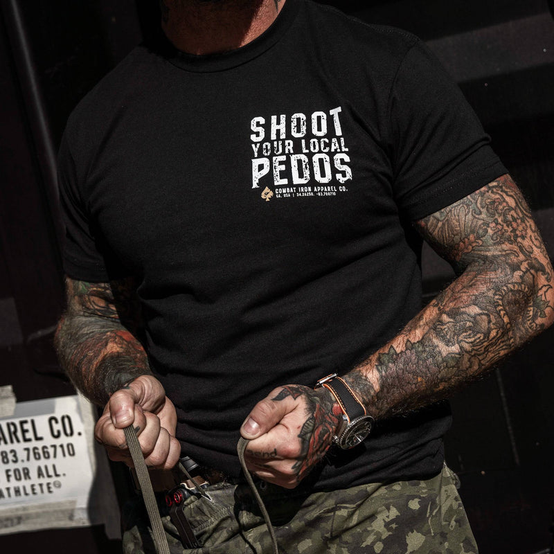 Load image into Gallery viewer, Shoot Your Local Pedos Men&#39;s T-Shirt

