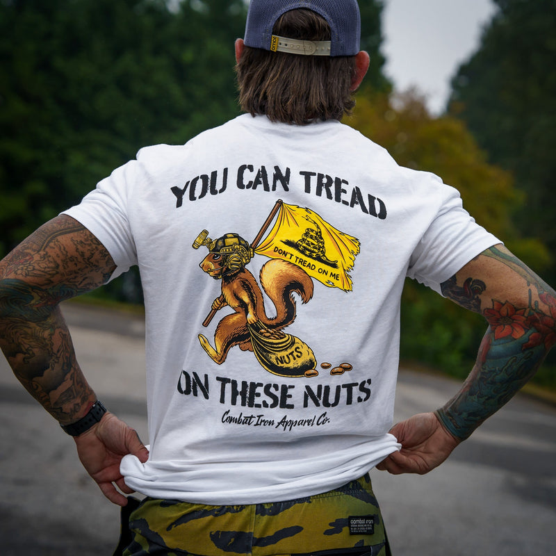 Load image into Gallery viewer, Tread On These Nuts Patriotic Men's T-Shirt
