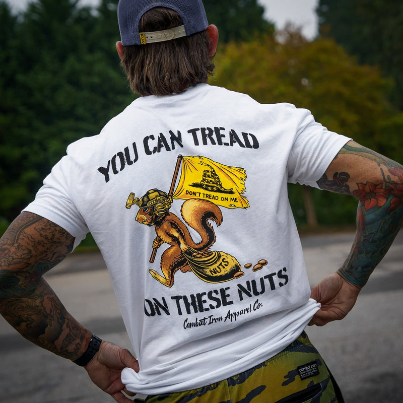 Load image into Gallery viewer, Tread On These Nuts Patriotic Men's T-Shirt
