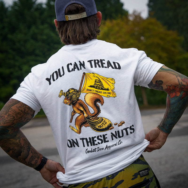 Load image into Gallery viewer, Tread On These Nuts Patriotic Men's T-Shirt

