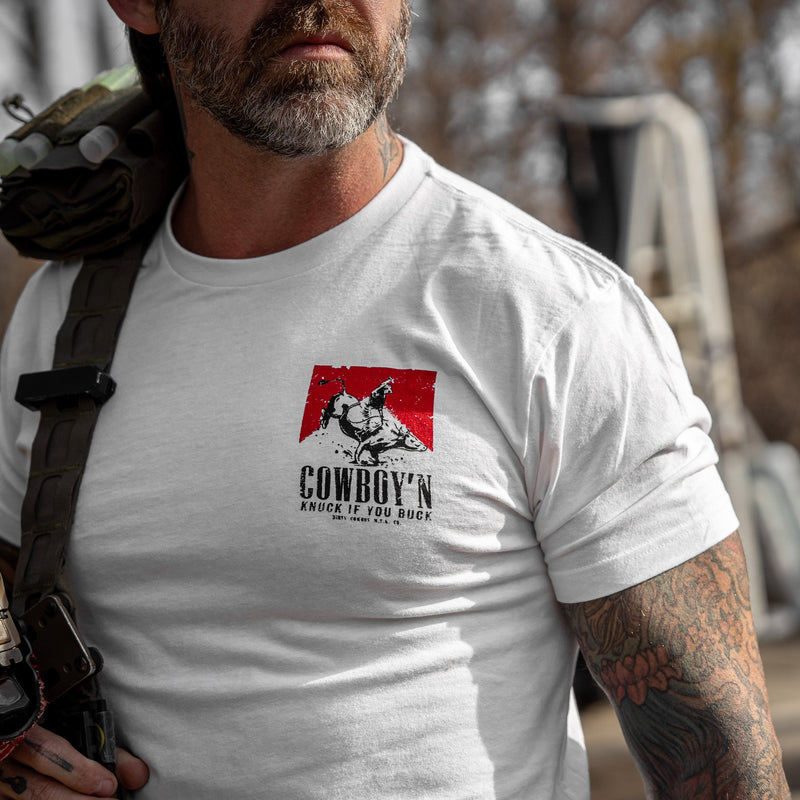 Load image into Gallery viewer, Cowboy&#39;n | Knuck If You Buck Men&#39;s T-Shirt
