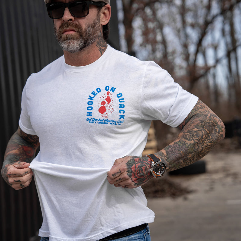 Load image into Gallery viewer, Hooked On Quack Hunter &#39; Get Ducked&#39; Men&#39;s T-Shirt
