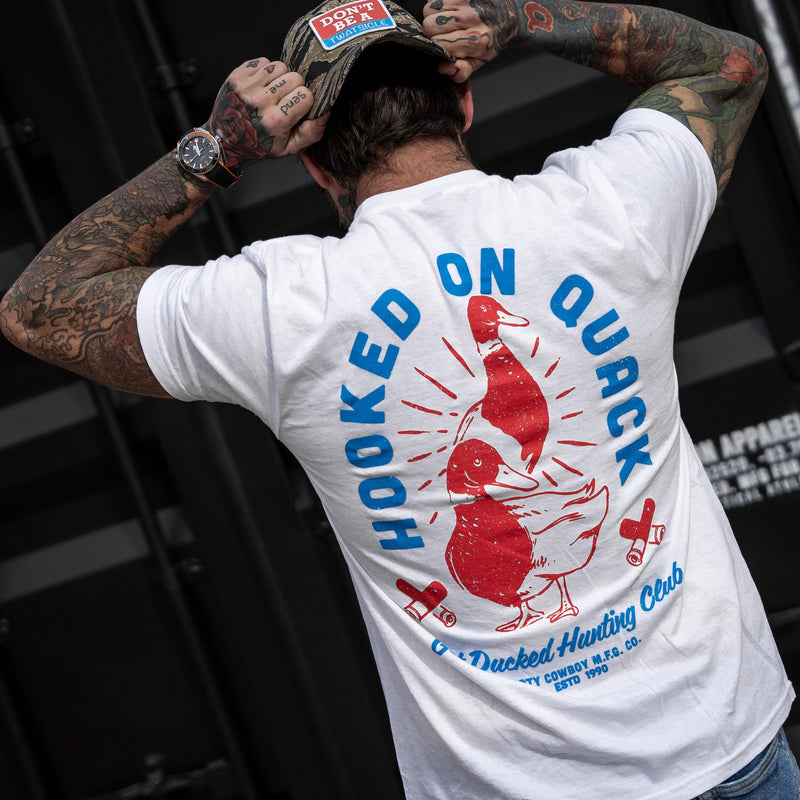 Load image into Gallery viewer, Hooked On Quack Hunter &#39; Get Ducked&#39; Men&#39;s T-Shirt
