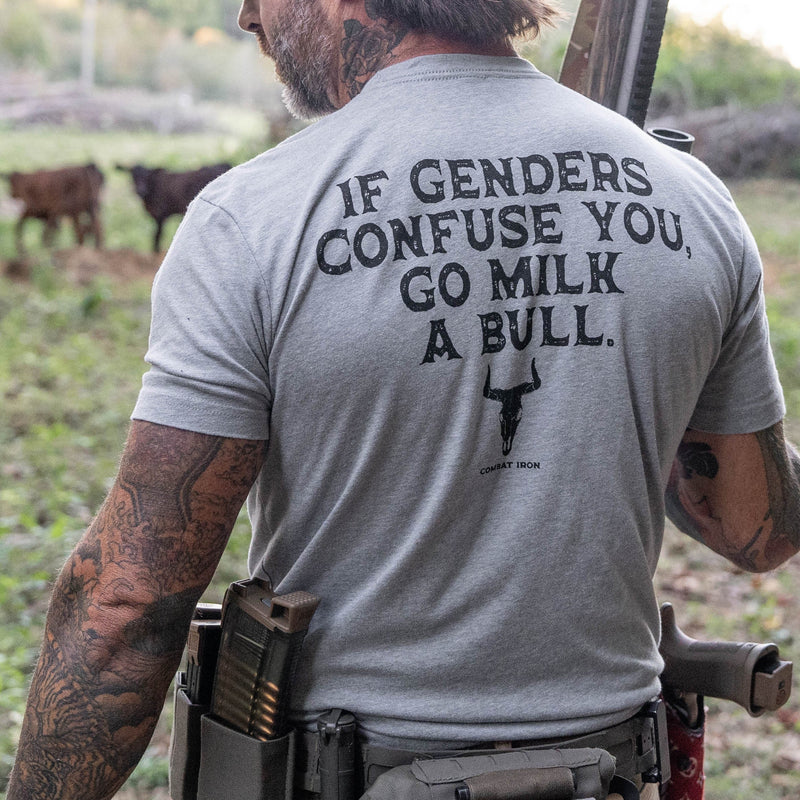 Load image into Gallery viewer, If Genders Confuse You, Go Milk a Bull Men's T-Shirt
