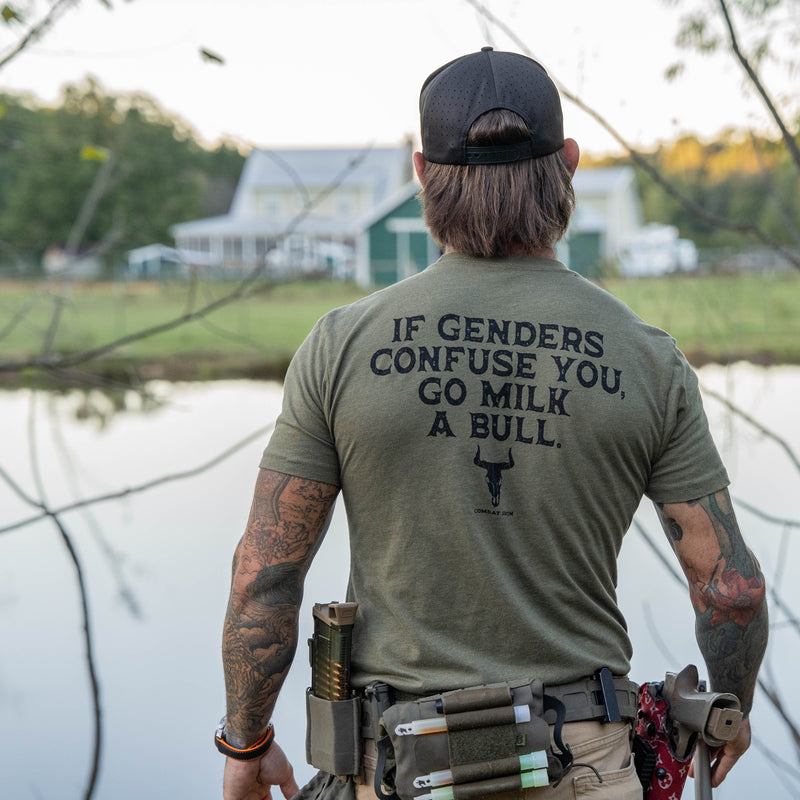 Load image into Gallery viewer, If Genders Confuse You, Go Milk a Bull Men's T-Shirt
