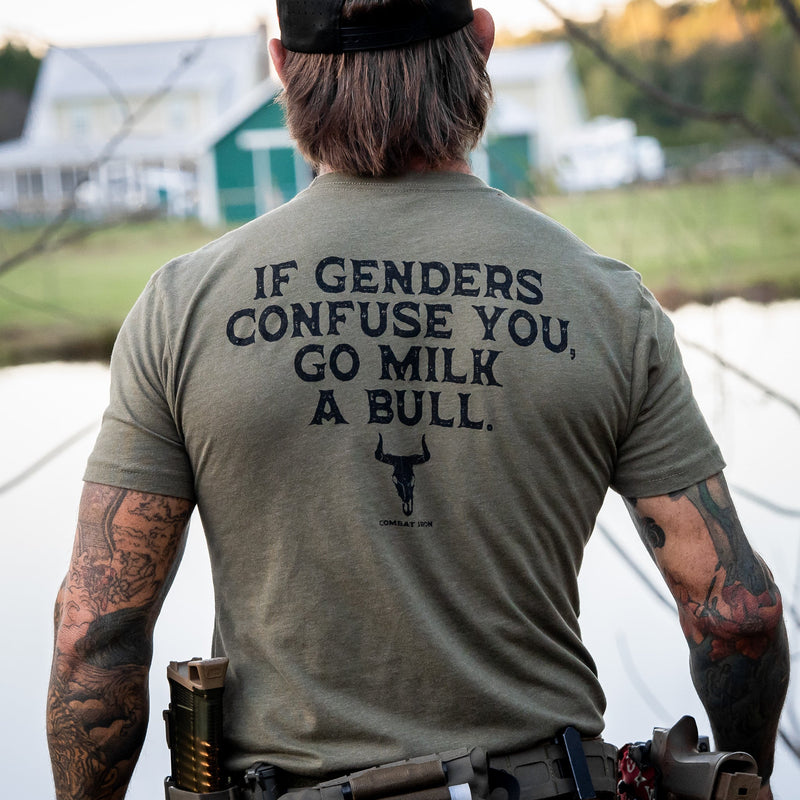 Load image into Gallery viewer, If Genders Confuse You, Go Milk a Bull Men&#39;s T-Shirt
