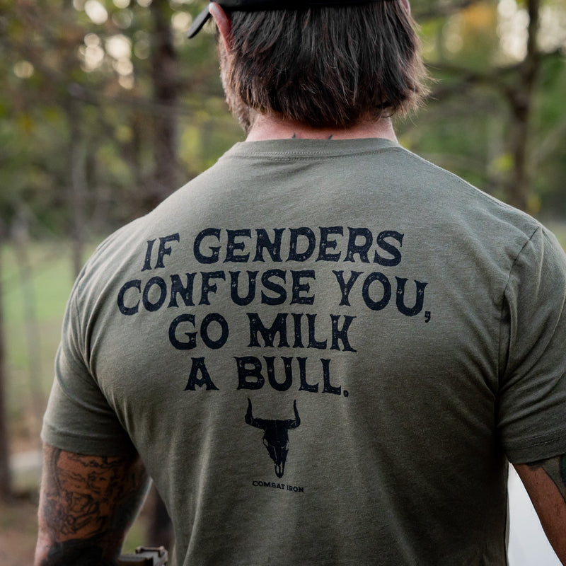 Load image into Gallery viewer, If Genders Confuse You, Go Milk a Bull Men&#39;s T-Shirt
