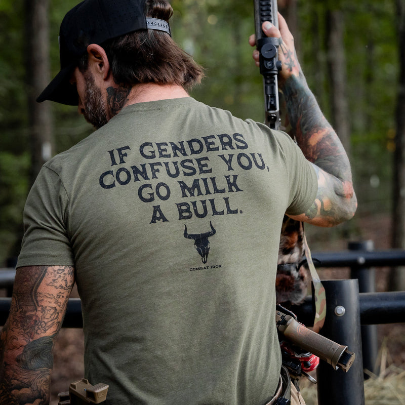 Load image into Gallery viewer, If Genders Confuse You, Go Milk a Bull Men&#39;s T-Shirt
