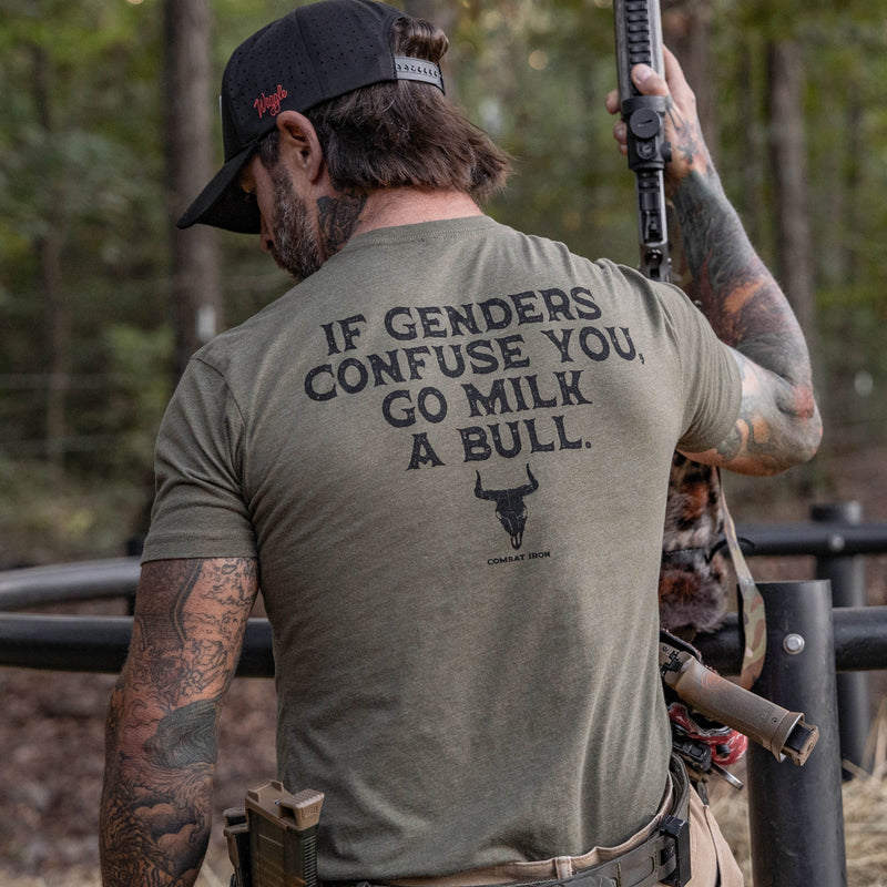 Load image into Gallery viewer, If Genders Confuse You, Go Milk a Bull Men's T-Shirt
