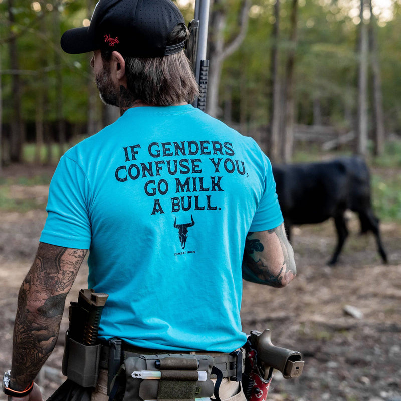 Load image into Gallery viewer, If Genders Confuse You, Go Milk a Bull Men&#39;s T-Shirt
