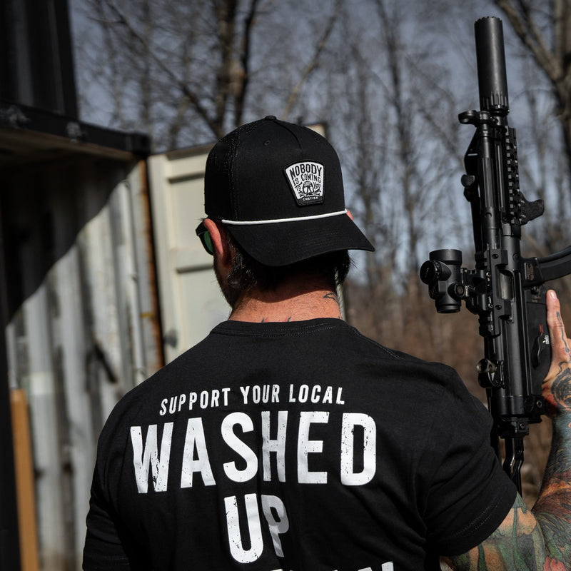 Load image into Gallery viewer, Nobody Is Coming To Save You Skull Patch Rope Snapback
