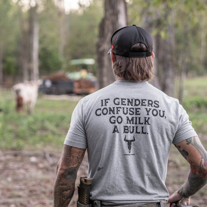 Load image into Gallery viewer, If Genders Confuse You, Go Milk a Bull Men's T-Shirt
