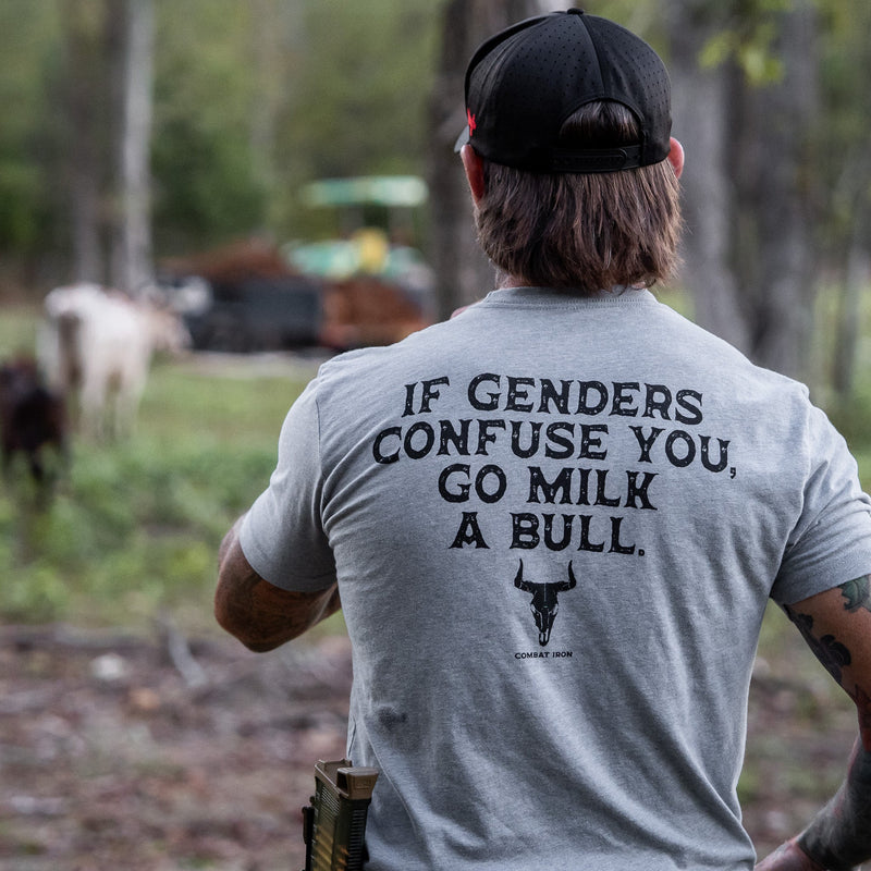 Load image into Gallery viewer, If Genders Confuse You, Go Milk a Bull Men&#39;s T-Shirt
