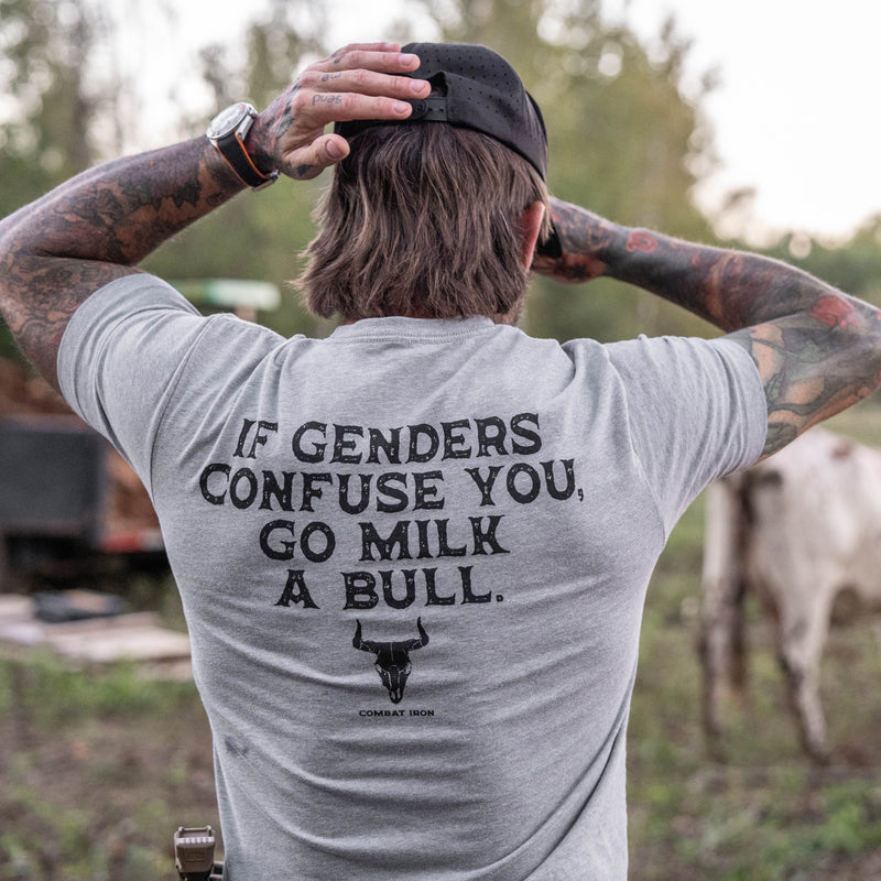 Load image into Gallery viewer, If Genders Confuse You, Go Milk a Bull Men's T-Shirt
