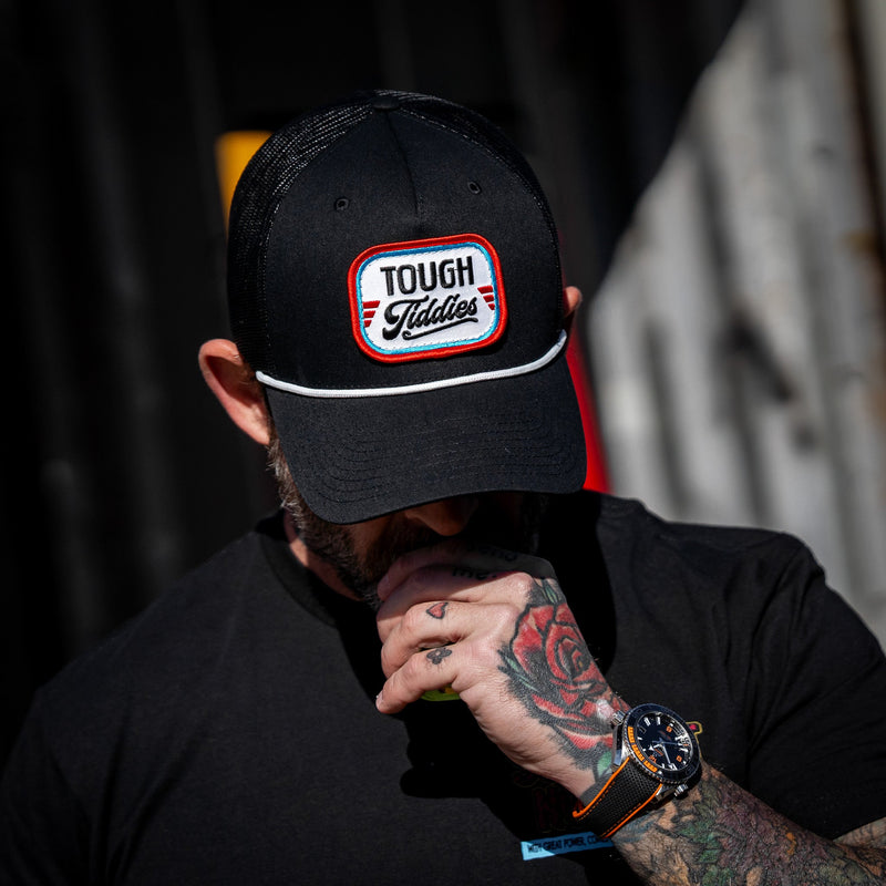 Load image into Gallery viewer, Tough Tiddies USA Patch Rope Snapback
