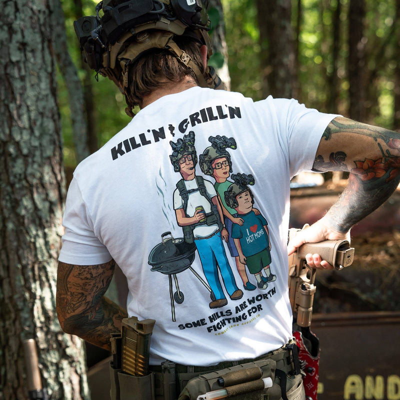 Load image into Gallery viewer, Kill&#39;n &amp; Grill&#39;n | Some Hills Are Worth Fighting For Men&#39;s T-Shirt
