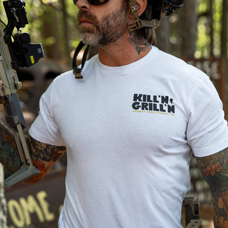 Load image into Gallery viewer, Kill&#39;n &amp; Grill&#39;n | Some Hills Are Worth Fighting For Men&#39;s T-Shirt
