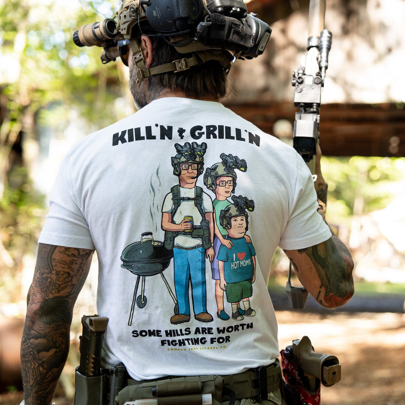 Load image into Gallery viewer, Kill&#39;n &amp; Grill&#39;n | Some Hills Are Worth Fighting For Men&#39;s T-Shirt
