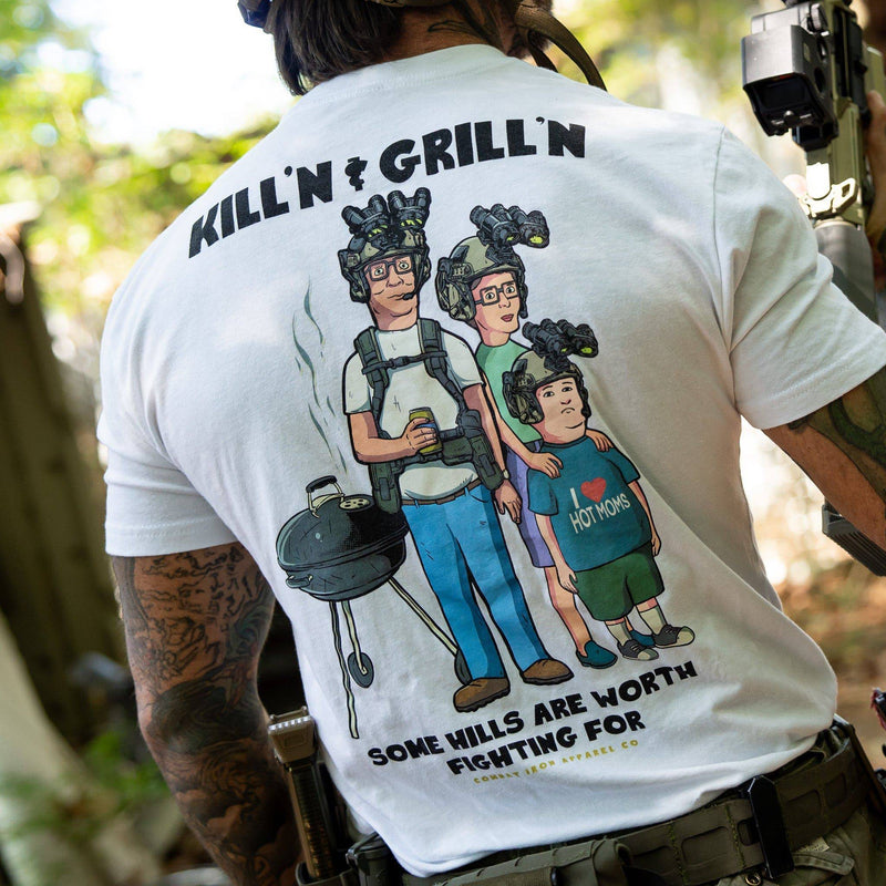 Load image into Gallery viewer, Kill&#39;n &amp; Grill&#39;n | Some Hills Are Worth Fighting For Men&#39;s T-Shirt
