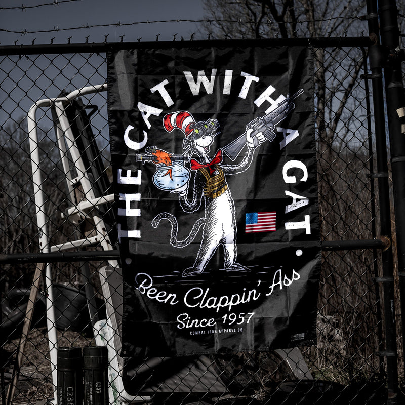 Load image into Gallery viewer, Cat With A Gat 3'x5' Flag
