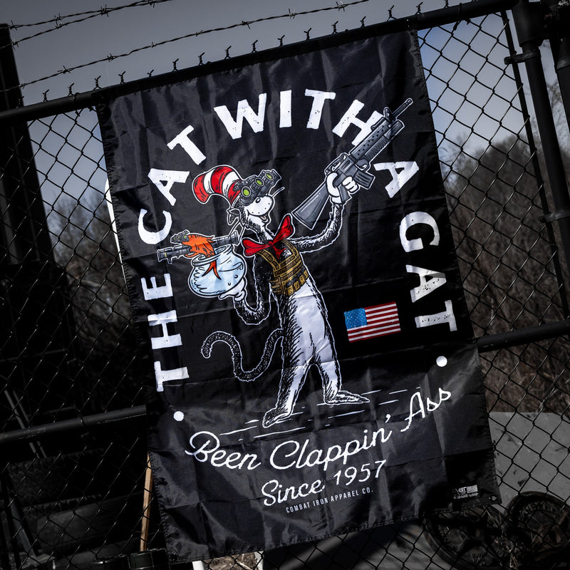 Load image into Gallery viewer, Cat With A Gat 3&#39;x5&#39; Flag
