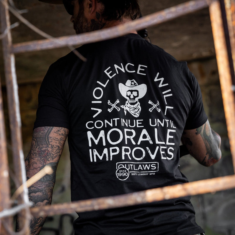 Load image into Gallery viewer, Violence Will Continue Until Morale Improves Men&#39;s T-Shirt
