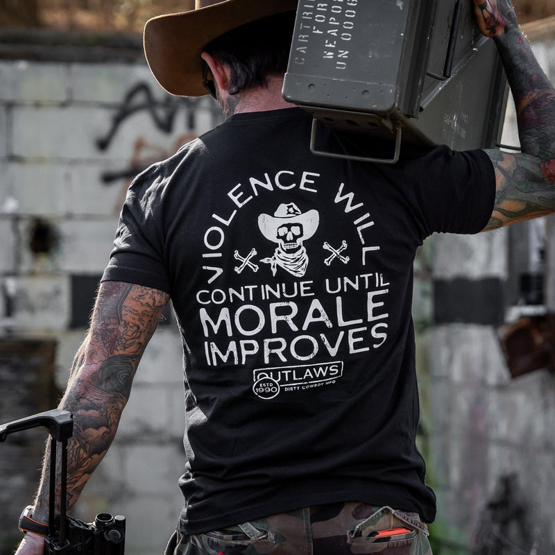 Load image into Gallery viewer, Violence Will Continue Until Morale Improves Men&#39;s T-Shirt
