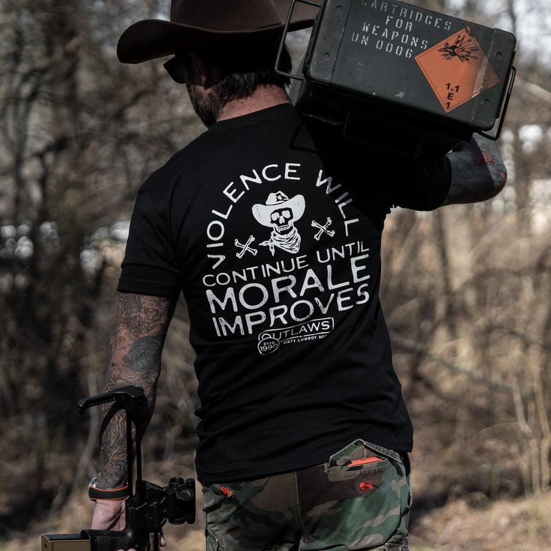 Load image into Gallery viewer, Violence Will Continue Until Morale Improves Men&#39;s T-Shirt
