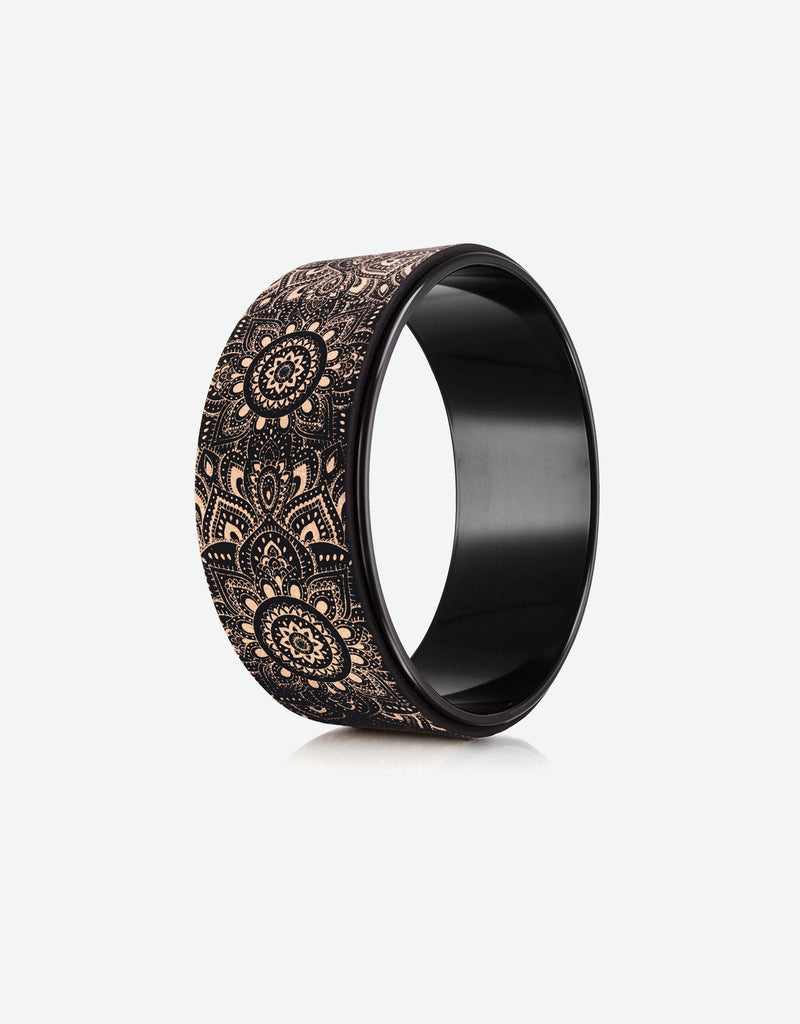 Load image into Gallery viewer, Yoga Wheel Cork Mandala Black

