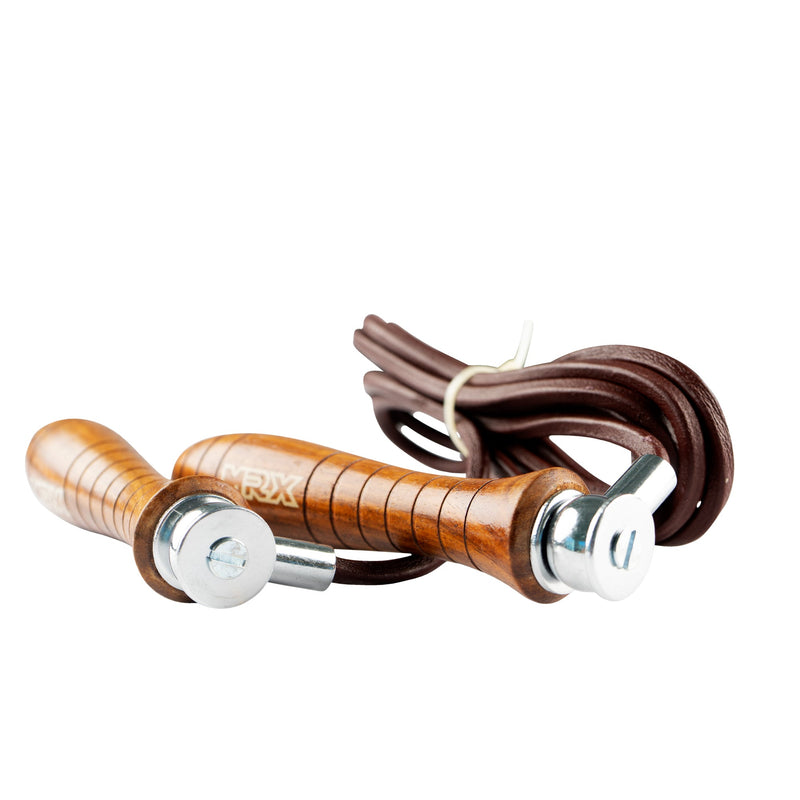 Load image into Gallery viewer, MRX Weighted Leather Jump Rope Heavy Duty Wood Handle
