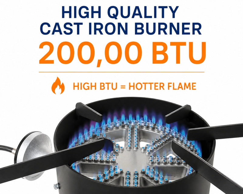 Load image into Gallery viewer, Flame King Heavy Duty 200,000 BTU Propane Gas Single Burner Cooker
